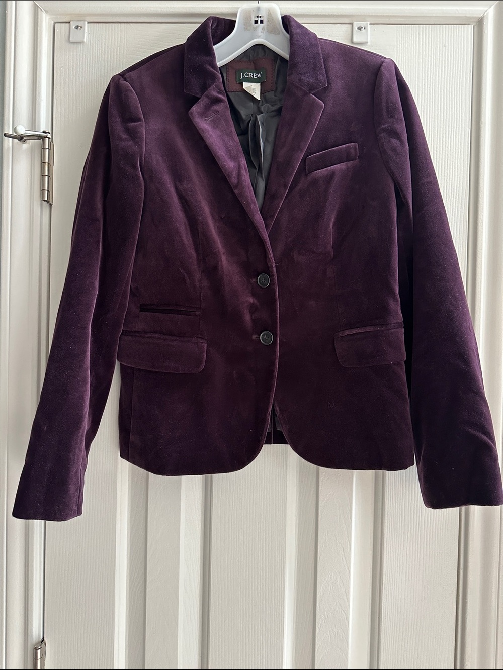 J. Crew Women's Velvet Blazer in Plum Jewel Tones Size 6 Peppy Workwear Autumn